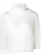 Brunello Cucinelli Roll Neck Sweater, Women's, Size: Medium, White, Polyamide/mohair/wool