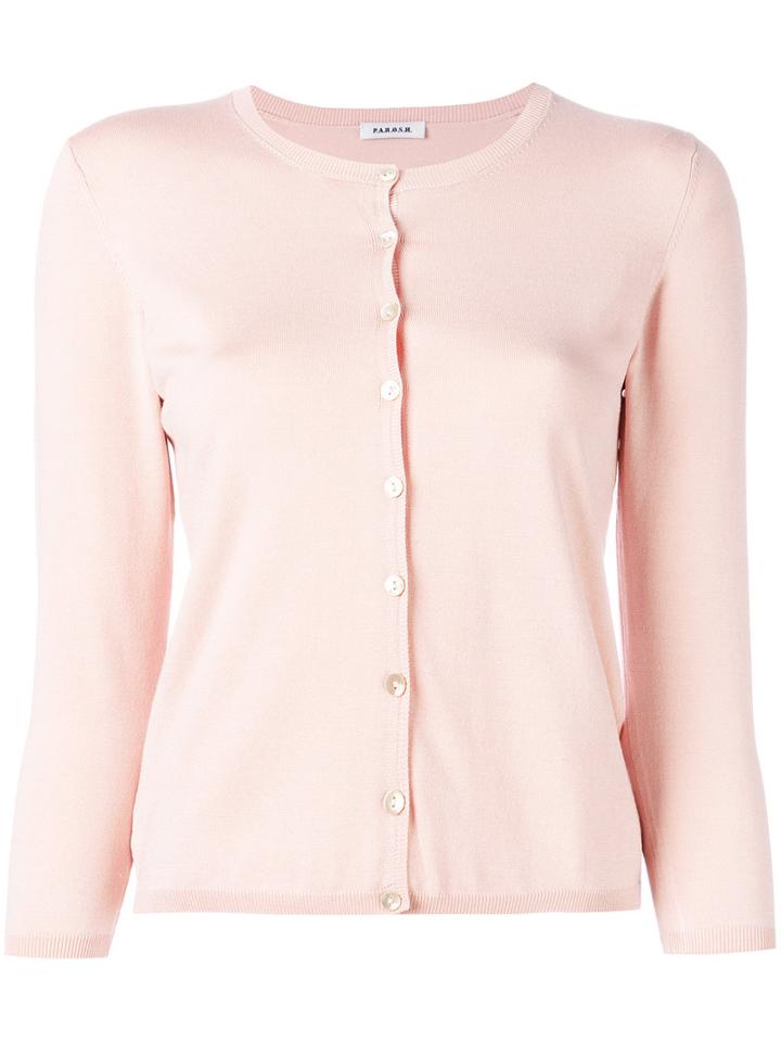 P.a.r.o.s.h. Classic Cardigan, Size: Xs, Pink/purple, Silk/spandex/elastane