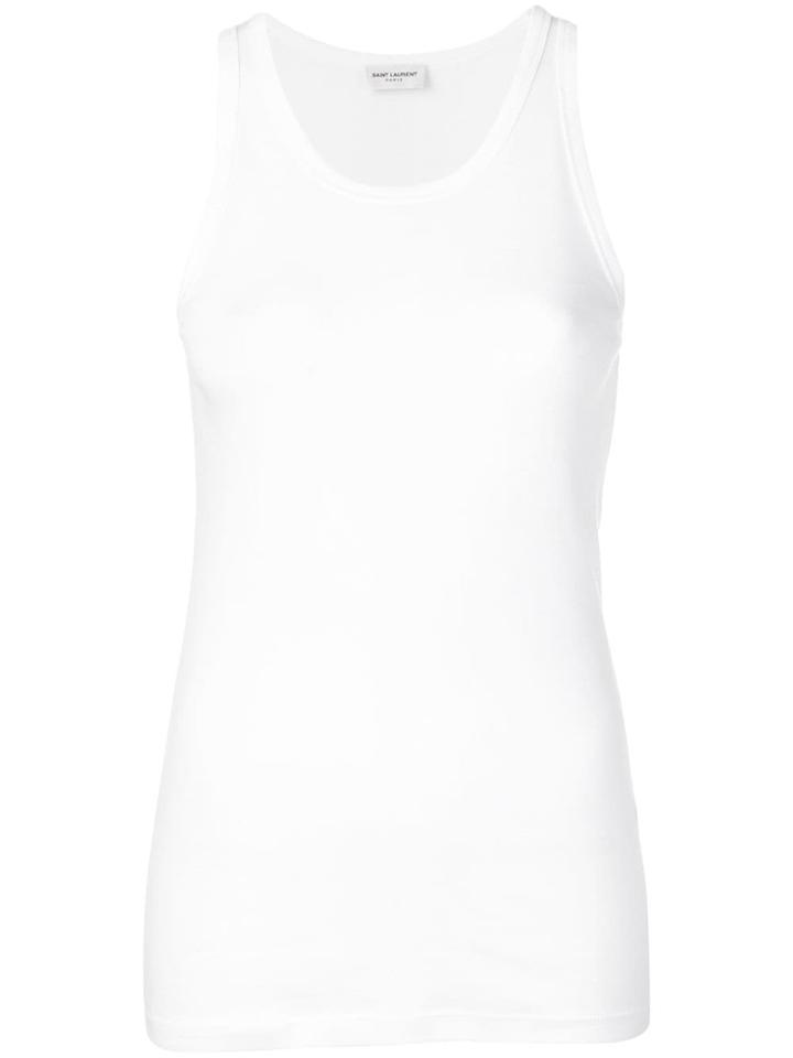 Saint Laurent Fitted Tank Top - White