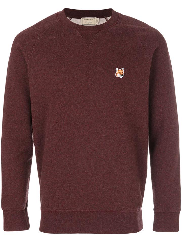 Maison Kitsuné Fox Head Patch Appliqué Sweatshirt - Red
