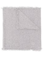 Pringle Of Scotland Fringed Hem Scarf - Grey