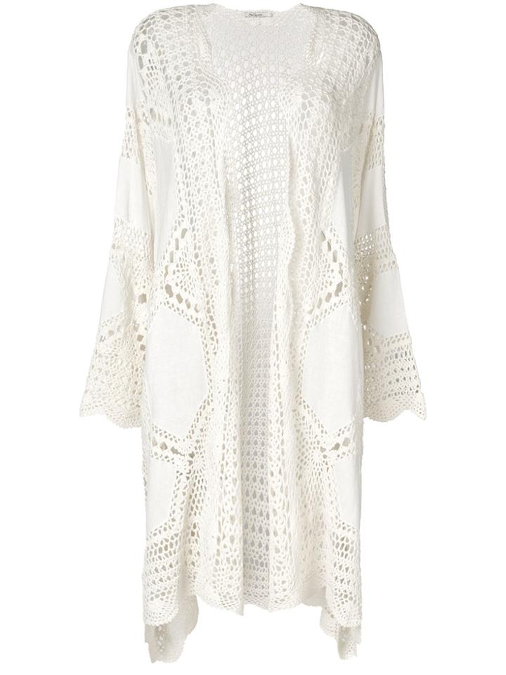 Mes Demoiselles Crochet Stitched Cardi-coat - Nude & Neutrals