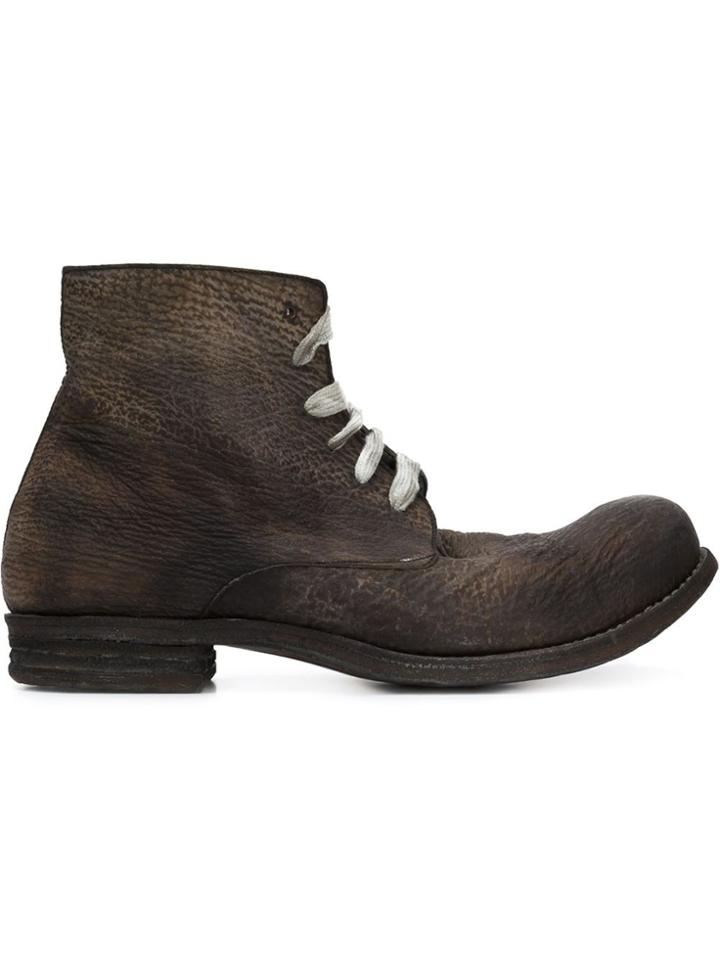 A Diciannoveventitre Distressed Ankle Boots - Grey