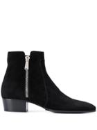 Balmain Suede Ankle Boots - Black