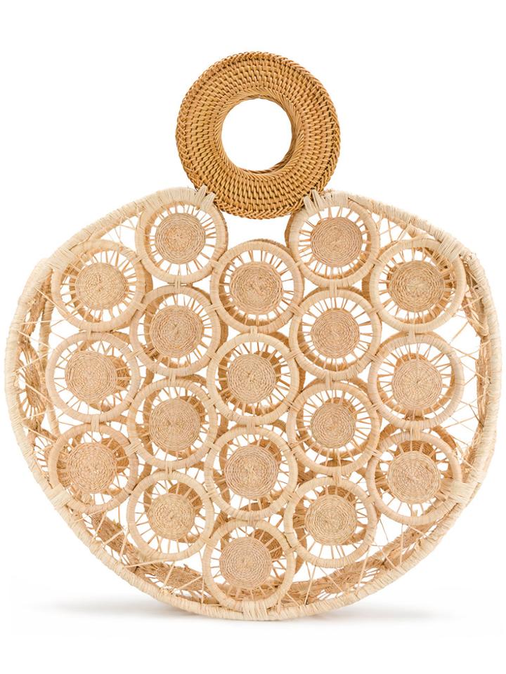 Cult Gaia Round Straw Tote - Nude & Neutrals