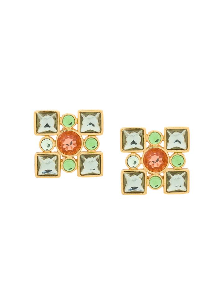 Yves Saint Laurent Vintage Summer Square Earrings - Metallic