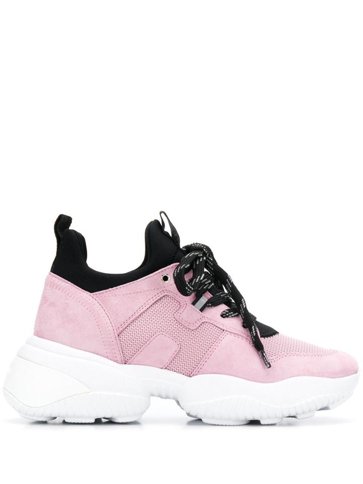 Hogan Chunky Heel Mesh Panel Sneakers - Pink