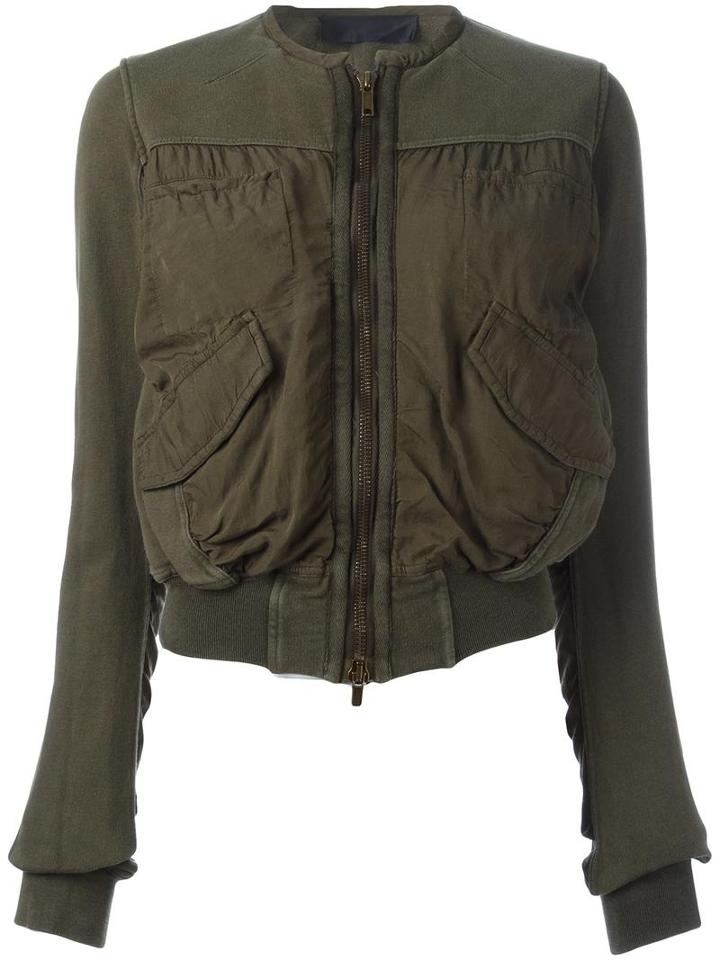 Haider Ackermann Patch Pocket Bomber Jacket, Women's, Size: Medium, Green, Cotton