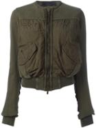 Haider Ackermann Patch Pocket Bomber Jacket, Women's, Size: Medium, Green, Cotton