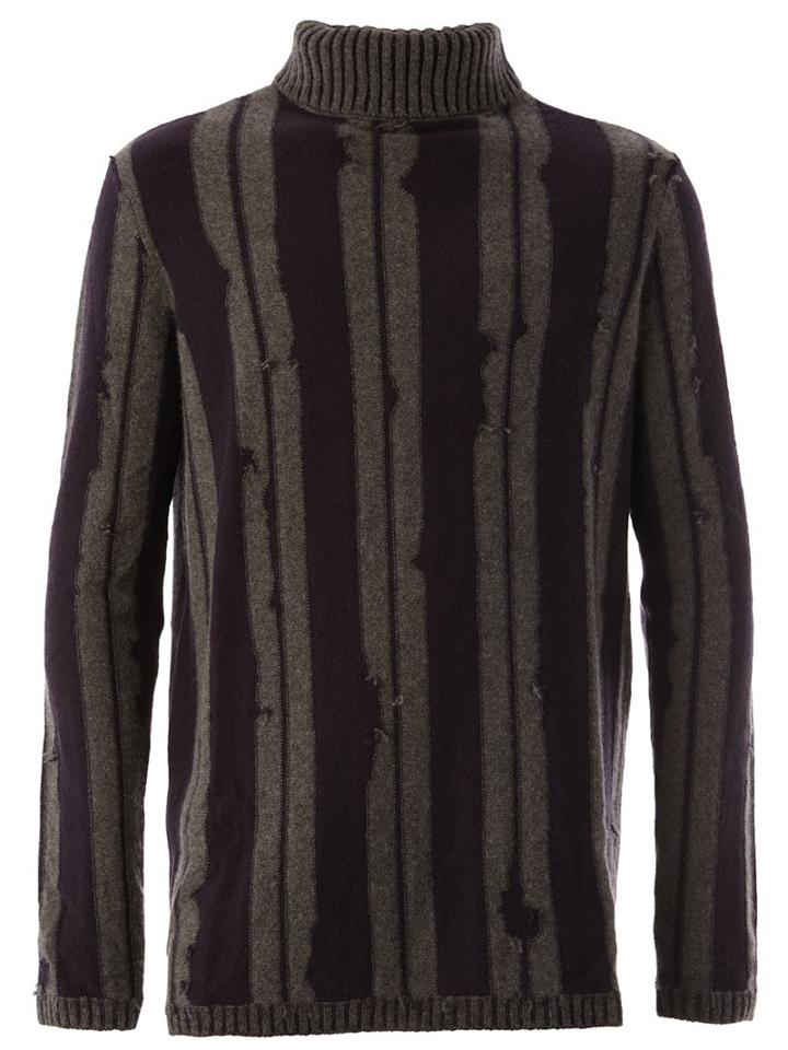Ziggy Chen Double Striped Jumper, Men's, Size: 46, Black, Cashmere