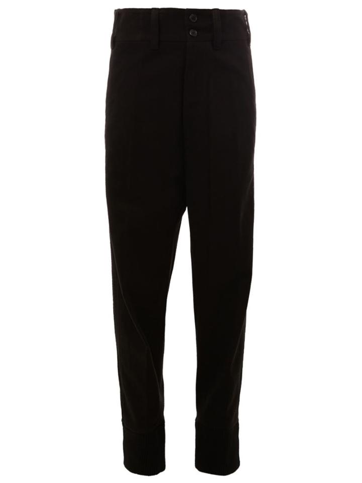 Ann Demeulemeester Drop Crotch Pants, Men's, Size: Xl, Black, Cotton