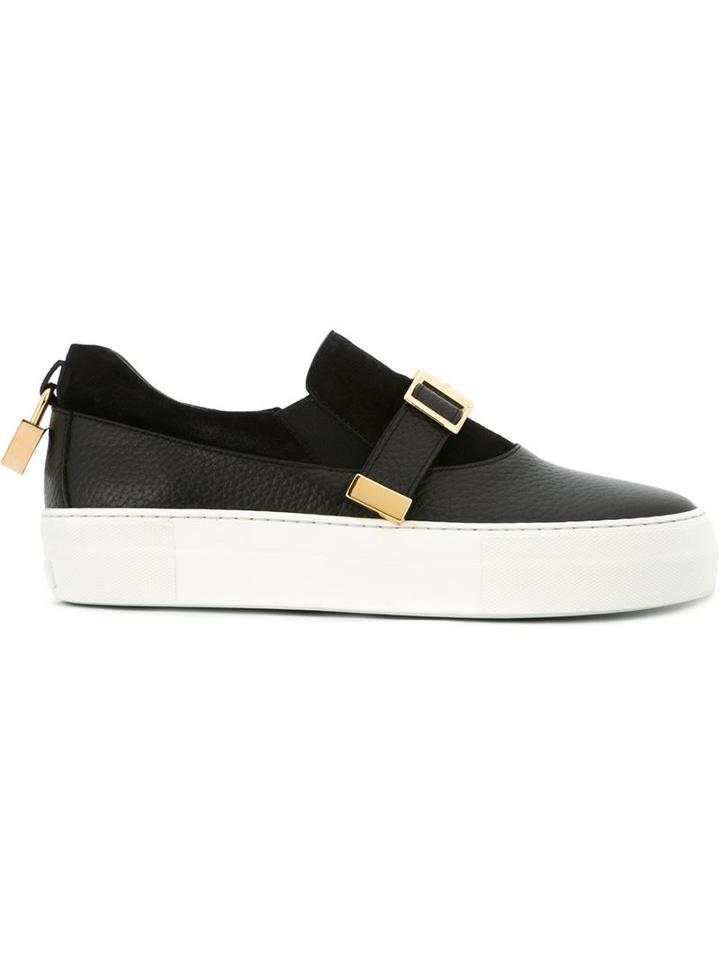 Buscemi '40mm Clip' Strap Fastening Detail Textured Contrast Slip On Sneakers