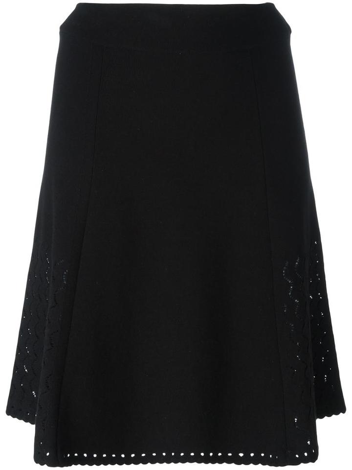 Kenzo Perforated A-line Skirt, Women's, Size: Small, Black, Viscose/polyester