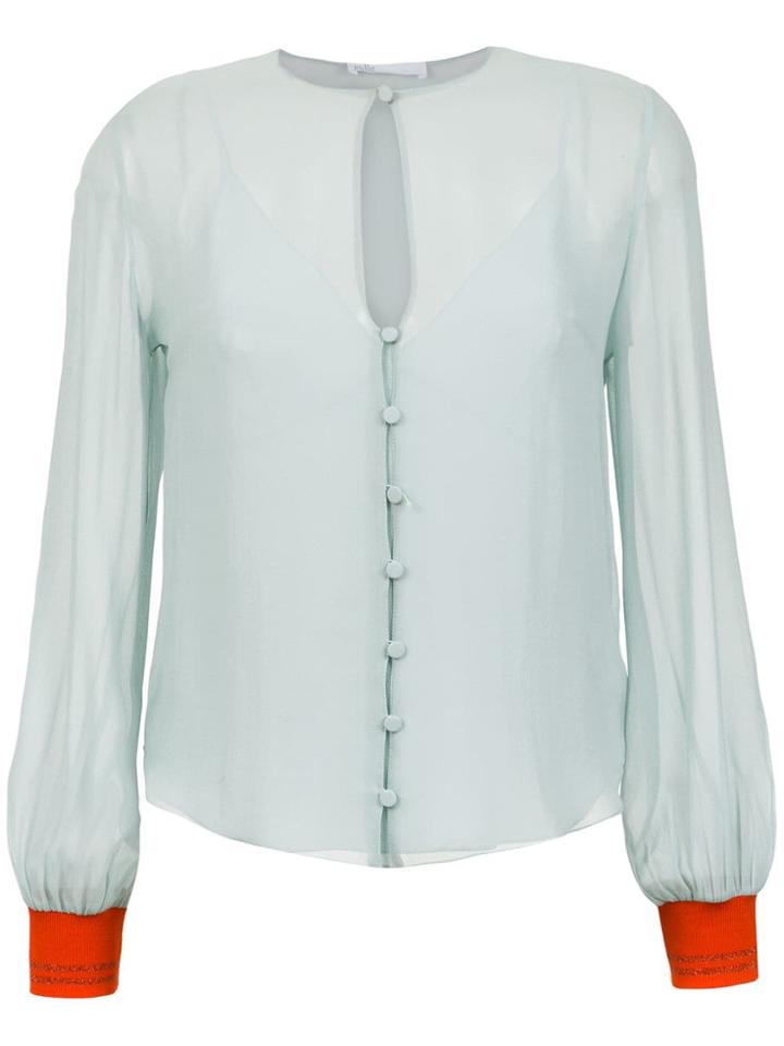 Nk Sheer Silk Blouse - Green
