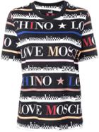 Love Moschino Logo Stripe Print T-shirt - Black