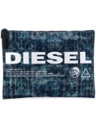 Diesel Treated Denim Pouch - Blue