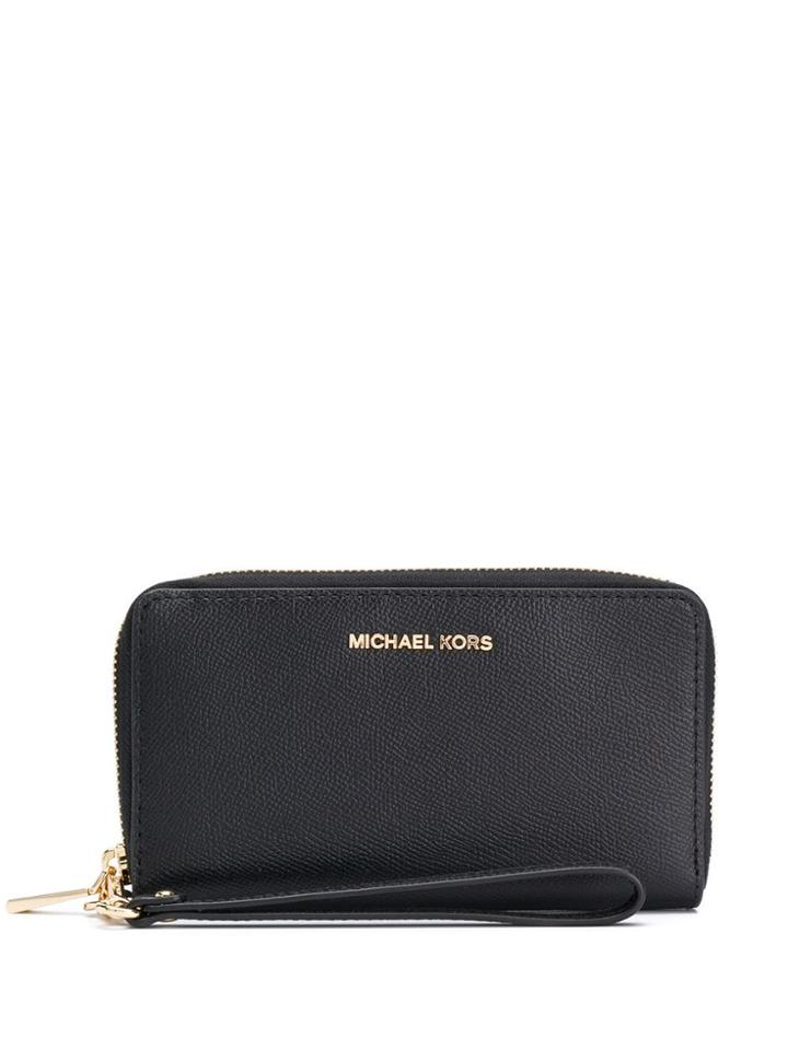 Michael Michael Kors Jet Set Logo Plaque Wallet - Black