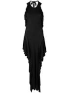 Philosophy Di Lorenzo Serafini - Ruffled Open Back Dress - Women - Viscose - 42, Black, Viscose
