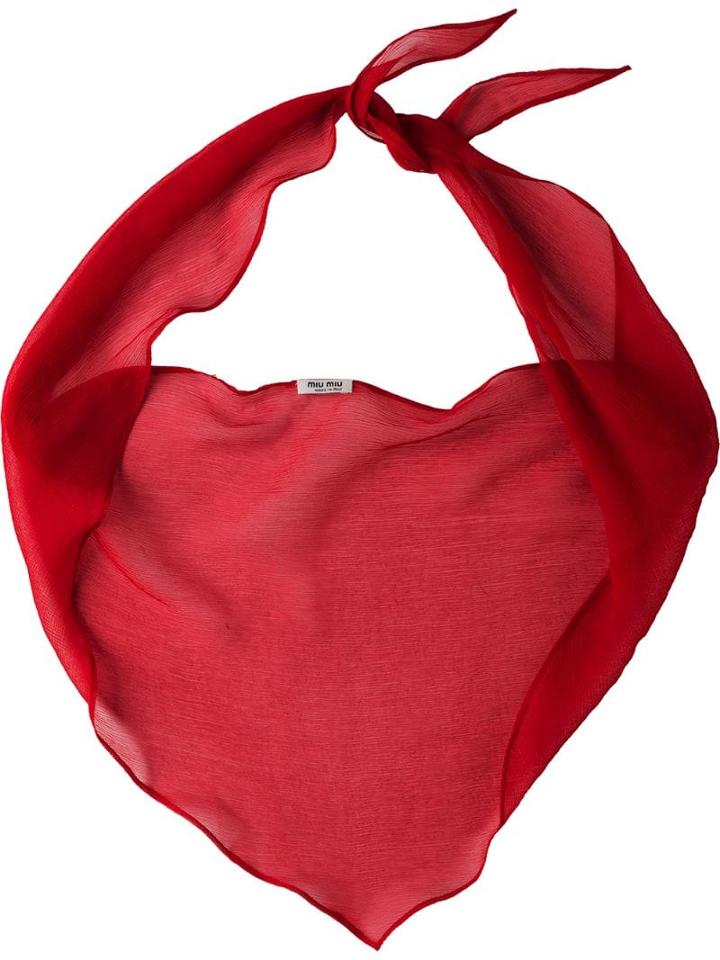 Miu Miu Basic Chiffon Scarf - Red