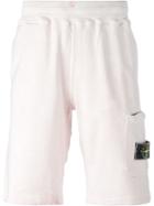 Stone Island Elasticated Waistband Sweat Shorts, Men's, Size: Medium, Pink/purple, Cotton