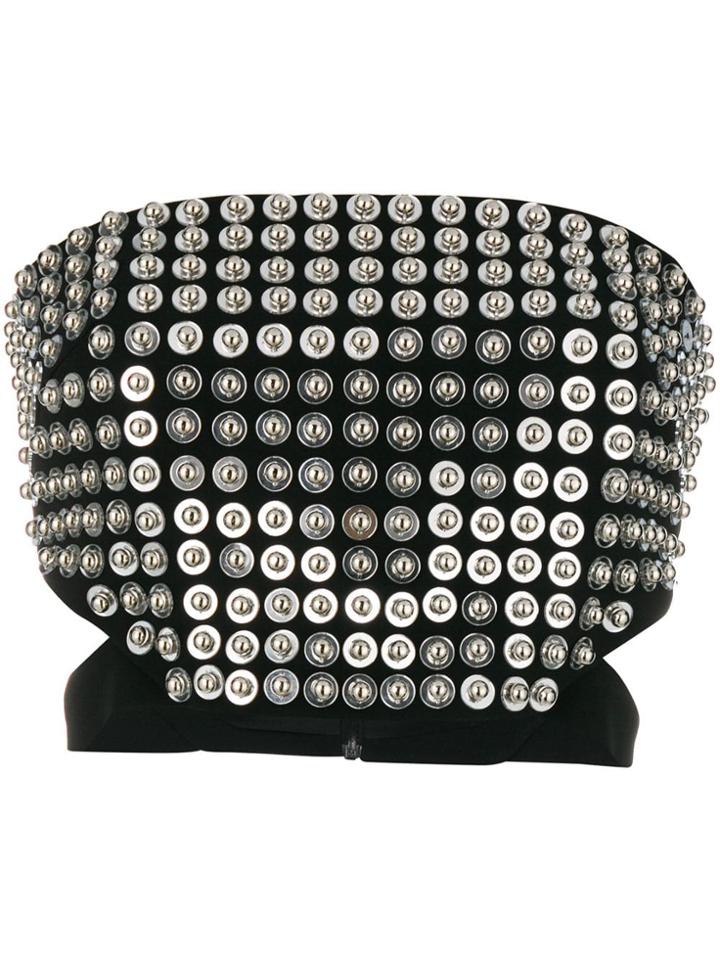 David Koma Studded Strapless Top - Black