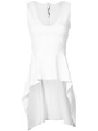 Rosetta Getty Fitted V-neck Top - White
