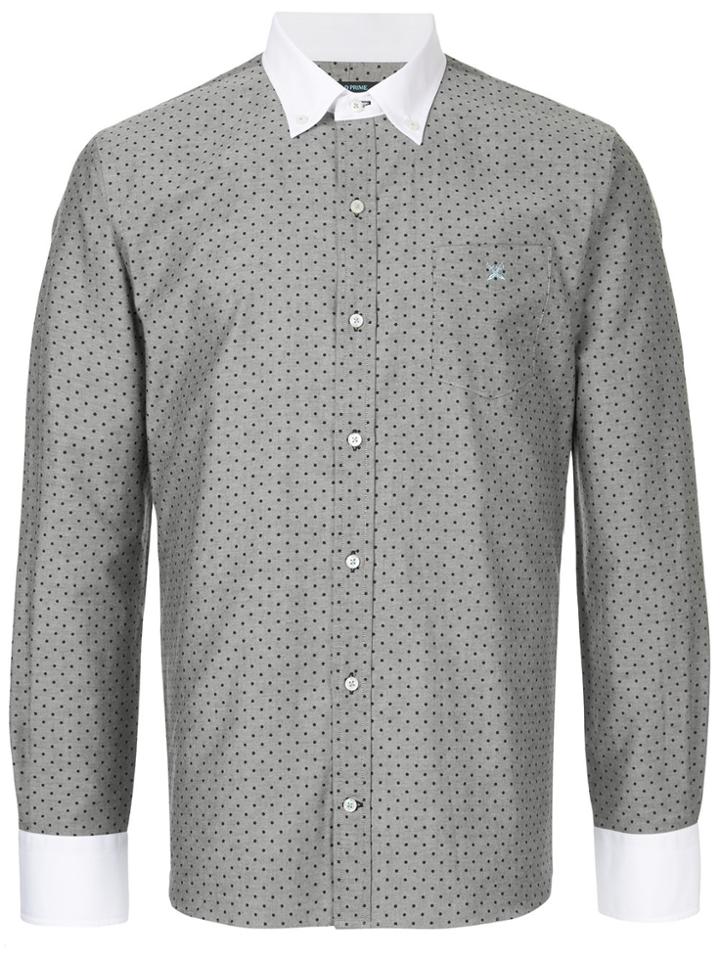 Guild Prime Polka Dot Collared Shirt - Grey