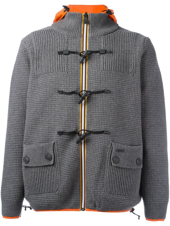 Bark Patch Pocket Jacket, Men's, Size: Large, Grey, Polyamide/wool