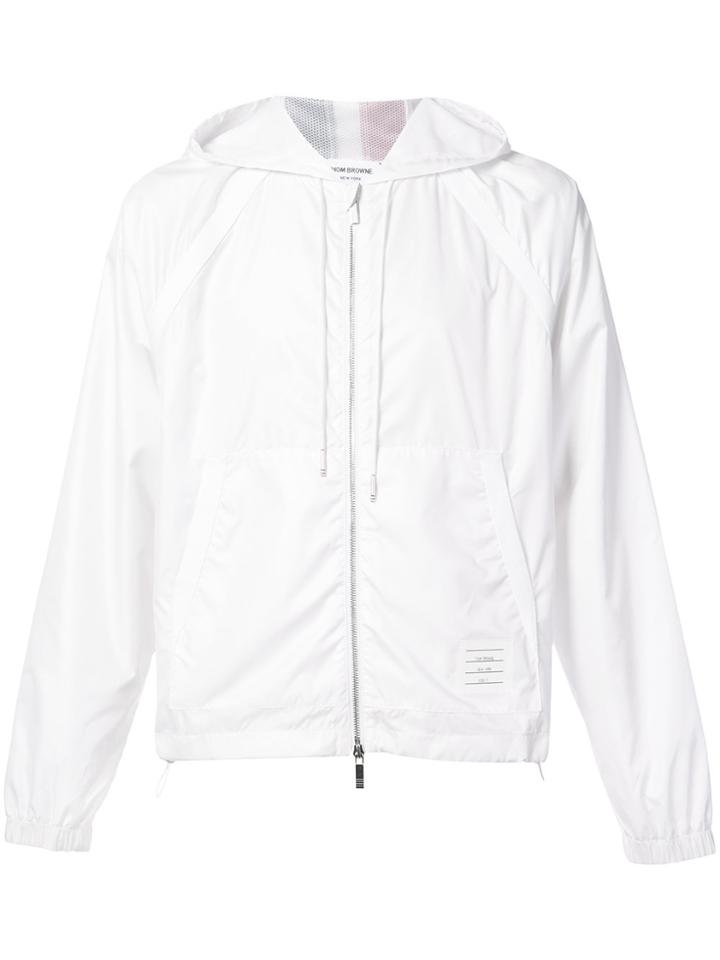 Thom Browne Zip Up Hoodie Ripstop - White