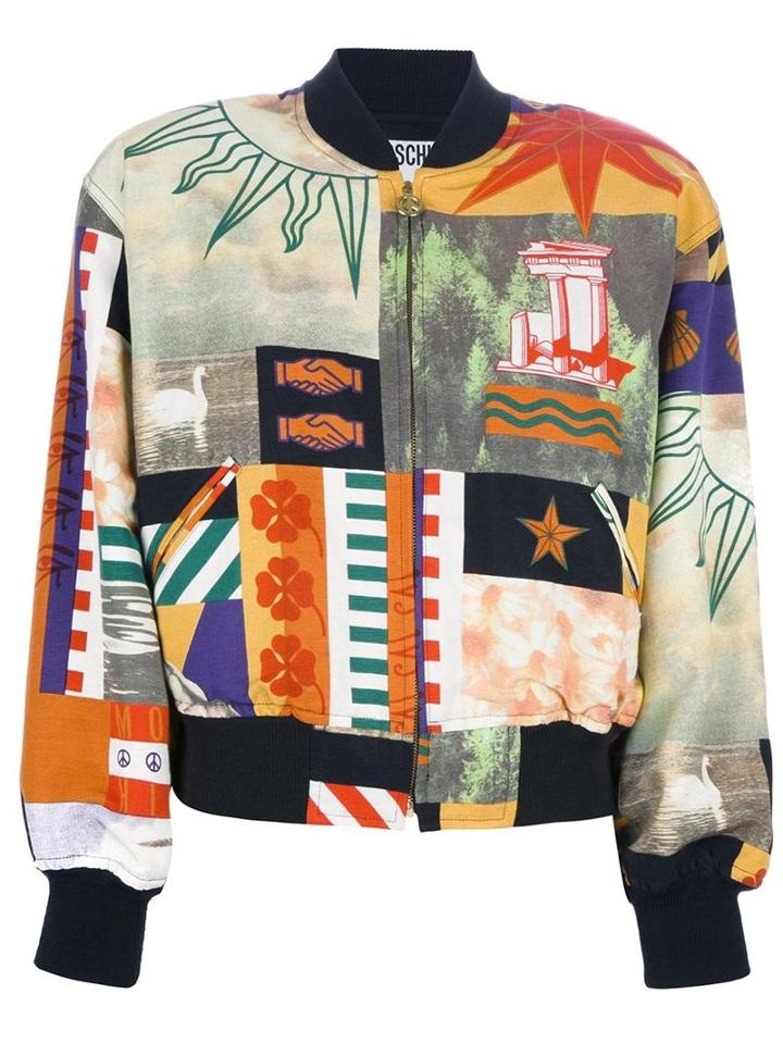 Moschino Vintage Multi-print Bomber Jacket