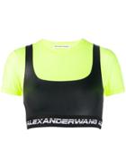 T By Alexander Wang Colour Block Crop Top - Black