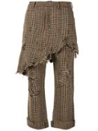 R13 Double Classic Houndstooth Trouser - Brown