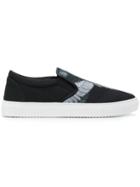 Marcelo Burlon County Of Milan Feather Print Slip-on Sneakers - Black