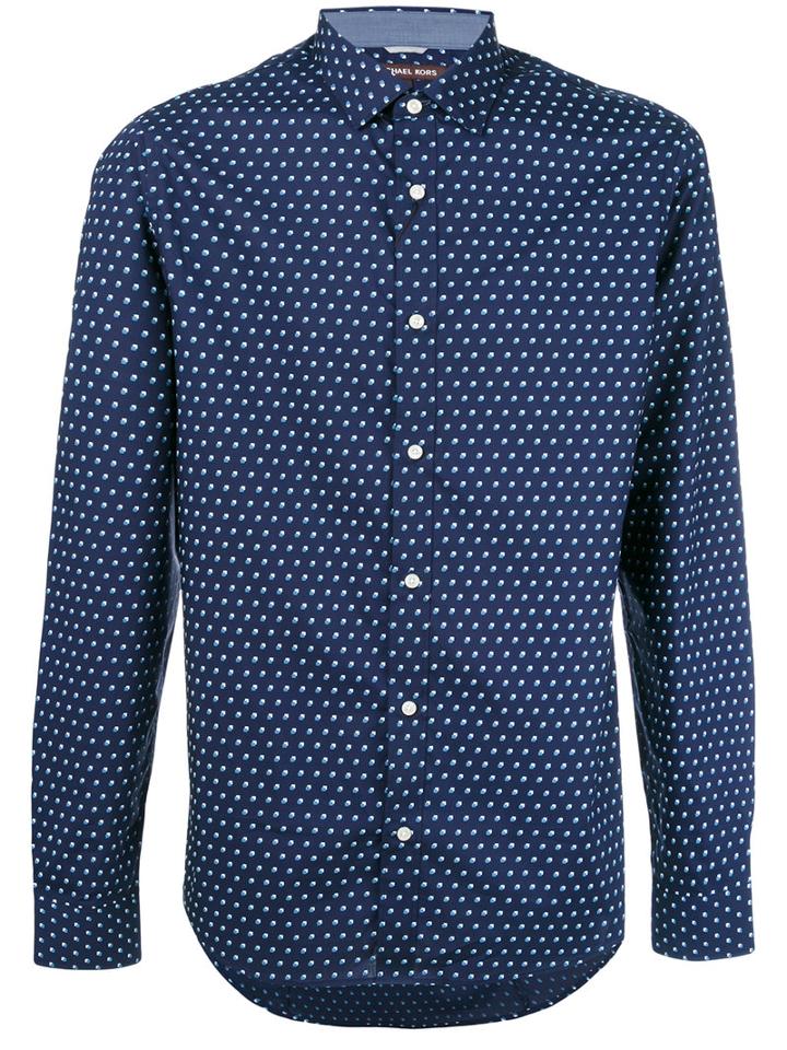 Michael Michael Kors - Fine Print Shirt - Men - Cotton - L, Blue, Cotton