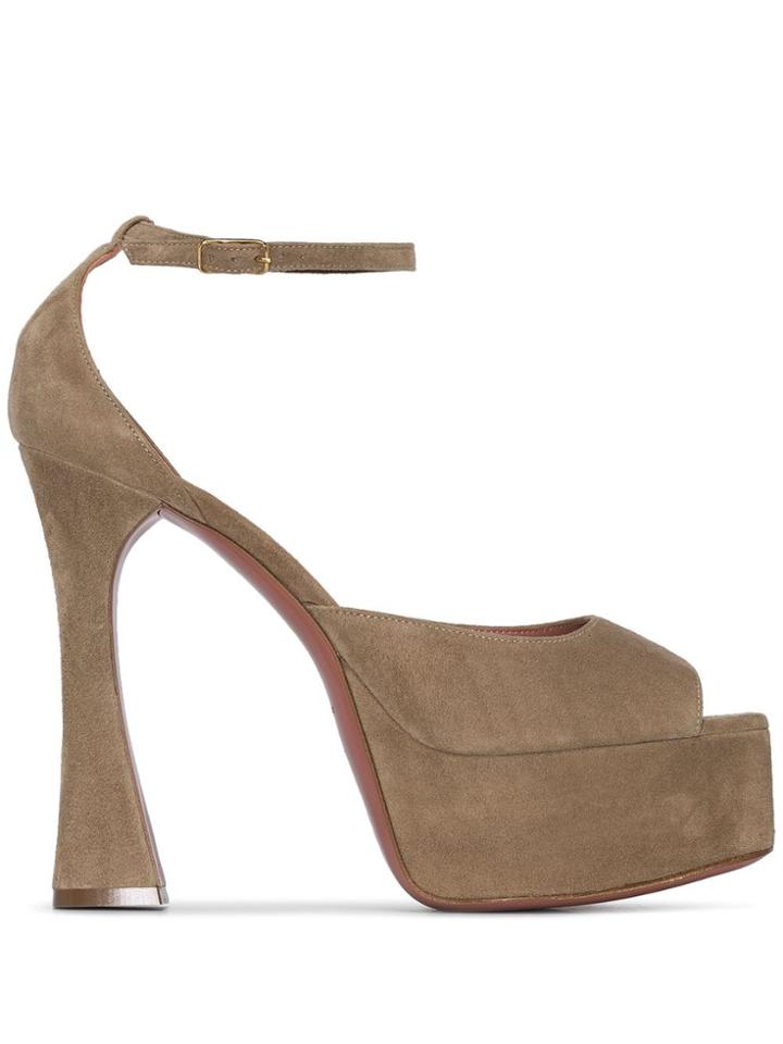 Amina Muaddi X Browns Bianca 140mm Plaftform Sandals