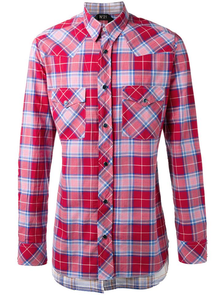 No21 Checked Shirt, Men's, Size: Xxl, Red, Cotton