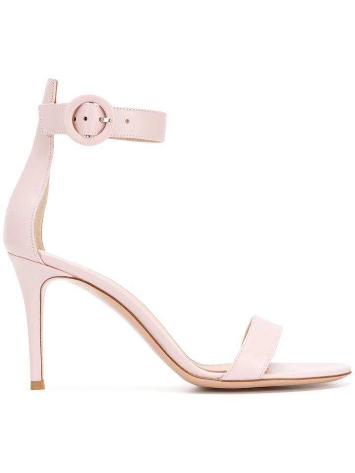 Gianvito Rossi Minimal Strappy Sandals - Pink & Purple