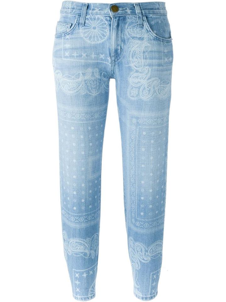 Current/elliott Bandana Print Jeans, Women's, Size: 29, Blue, Cotton