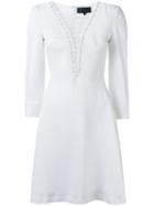 Philipp Plein - Lace-up Mini Dress - Women - Polyester/spandex/elastane/acetate/viscose - L, White, Polyester/spandex/elastane/acetate/viscose