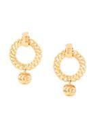 Chanel Vintage Cc Logos Hoop Earrings - Gold