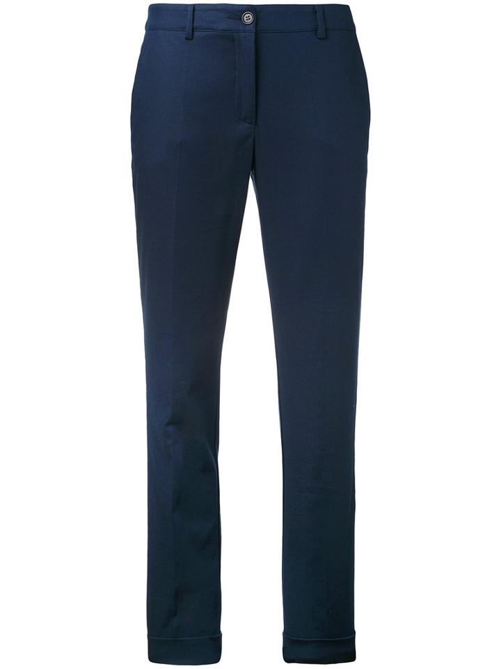 P.a.r.o.s.h. - Tailored Trousers - Women - Cotton/spandex/elastane - M, Blue, Cotton/spandex/elastane