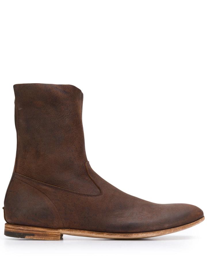 Premiata Flat Ankle Boots - Brown