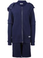 Aalto - Zipped Hooded Coat - Women - Cotton/viscose - 36, Blue, Cotton/viscose