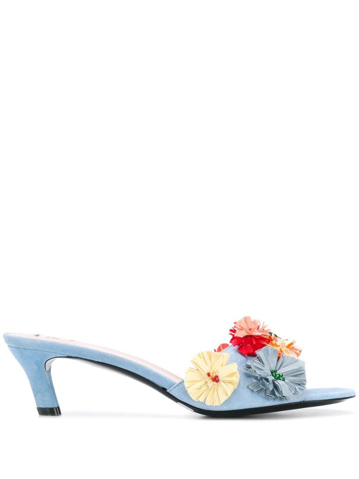 Escada Flower Mules - Blue