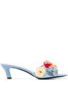 Escada Flower Mules - Blue
