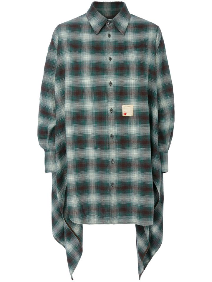 Dsquared2 Asymmetric Checked Shirt - Green