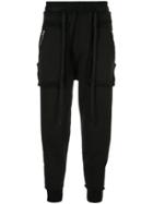 Carpe Diem Tapered Raw Hem Track Trousers - Black