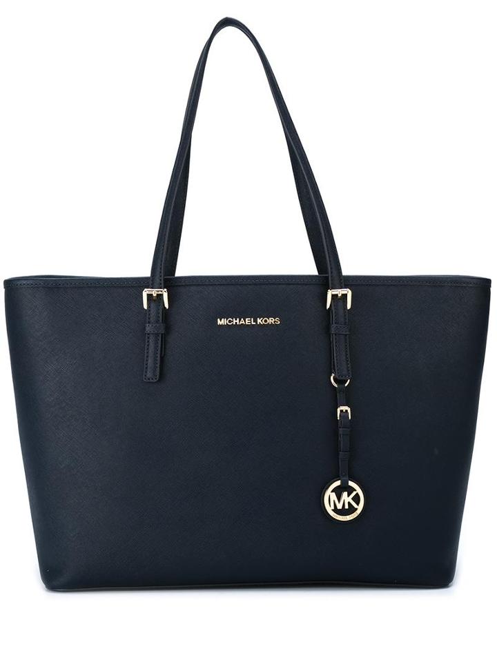 Michael Michael Kors Jet Set Travel Medium Tote, Women's, Blue, Calf Leather