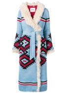 Bazar Deluxe Fur Trimmed Coat - Blue