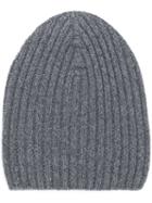 Barrie Ribbed-knit Cashmere Beanie - Grey